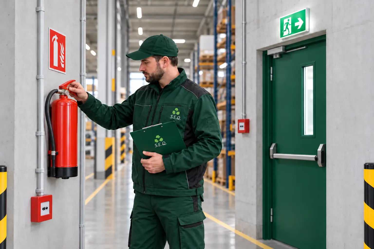 Specialista S.E.Q. při preventivní kontrole požární ochrany